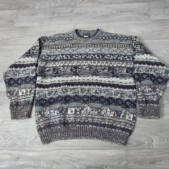 Other - Noba 1950 Knit Sweater‎ Abstract Pattern Made in Italy XL